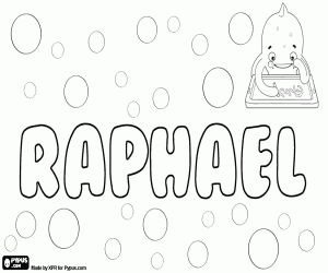 Raphael, name for boy coloring page