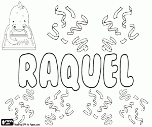 Raquel, name for girl coloring page
