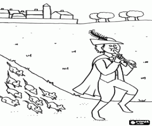 The rats come out of village coloring page
