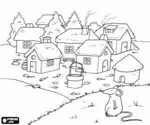 The rats in the village of Hamelin coloring page
