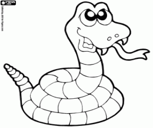 Rattlesnake from the desert coloring page