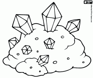 The raw gemstones coloring page