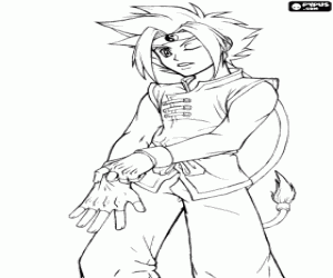 Ray Kon, a Beyblade fighter coloring page