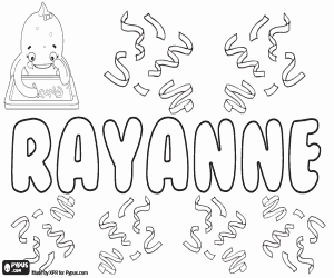 Rayanne, feminine name coloring page