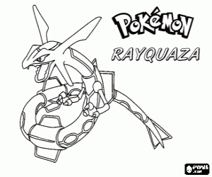 Rayquaza, a Pokémon coloring page