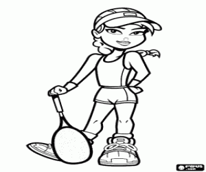 A ready tennis player coloring page