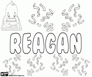 Reagan, name for girl and boy coloring page