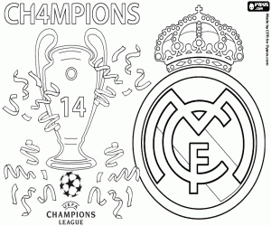 Real Madrid, 14th champion 2021-2022 coloring page