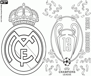 Real Madrid, champion for the 13th time coloring page