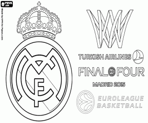 Real Madrid,champion Euroleague 2015 coloring page
