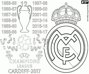 Real Madrid Champions League 2016-17 coloring page