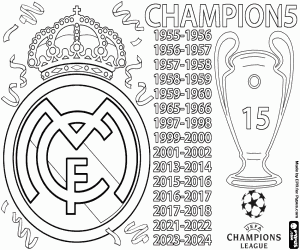 Real Madrid,Champions League 2023-24 coloring page