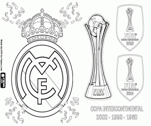 Real Madrid, five-time world champion coloring page