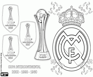 Real Madrid, sixth world title coloring page