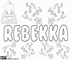 Rebekka, name in various languages coloring page
