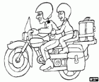 Motorcycle, touring bike, with driver and passenger