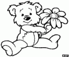 Little bear with a flower