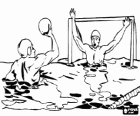Waterpolo - Player ready to shot in front of the goalkeeper