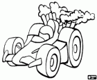 Racing car in a competition