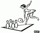 Bowling - Player throwing the ball toward the pins
