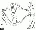 Jump rope, skipping rope or skip rope played by children