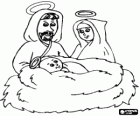 Nativity - The Infant Jesus with Mary his mother and his father Joseph