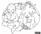 Child Buddha with the animals