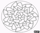 Mandala in flower shape inside a circle
