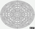 Mandala as a star or daisy in a circle