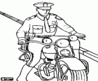 Motorised policeman with his motorcycle