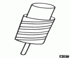 Ice pop, ice lolly, ice block or popsicle with a spiral