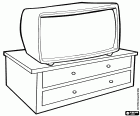 Low furniture with drawers or chest of drawers for the television