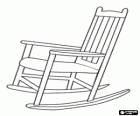 Wooden rocking chair or rocker with back bars