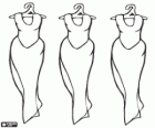 Three long evening dresses for elegant woman