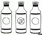 Three bottles of drinks, soft drink or soda