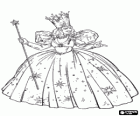 The Queen of the Fairies with a stunning dress, crown and magic wand