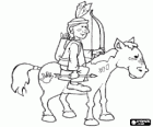 Indian on horseback with his paintings of war and his bow and arrows