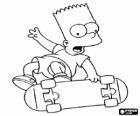 Bart Simpson falling from the skateboard