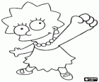Lisa Simpsons stretching her arm