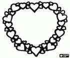 Heart made up of small hearts as a framework for an inscription or drawing