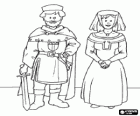 Lord of the castle with his wife, one of the protagonists of feudalism