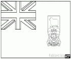 Flag of Falkland Island, British Overseas Territory in the South Atlantic Ocean