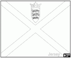 Flag of the Bailiwick of Jersey, British Crown dependency off the coast of Normandie