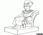 Pharaoh seated on his throne with a scepter nejej, in the form of a whip, in his hand