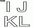 Capital letters I, J, K and L