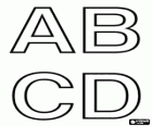 Capital letters A, B, C and D
