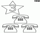 Number 3 in a star with three phones