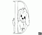 Letter D with a small dog