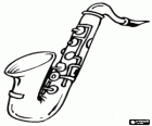 Sax or saxophone, musical wind instrument