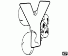 Letter Y with the mischievous little mouse